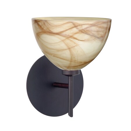 Besa Lighting Brella Mini Sconce, Mocha, Bronze Finish, 1x5W LED 1SW-467983-LED-BR